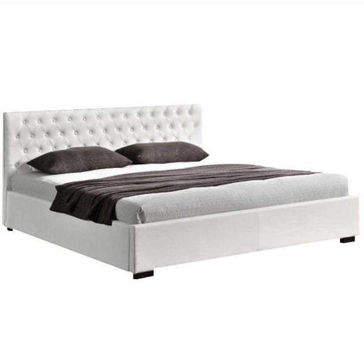 KONDELA Manželská posteľ s roštom Dorlen 2 New 180x200 cm - biela